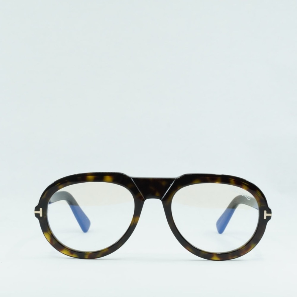 TOM FORD EYEGLASSES FT5756-B 052 Shiny Dark Havana Blue Light Block 53mm - Picture 5 of 5